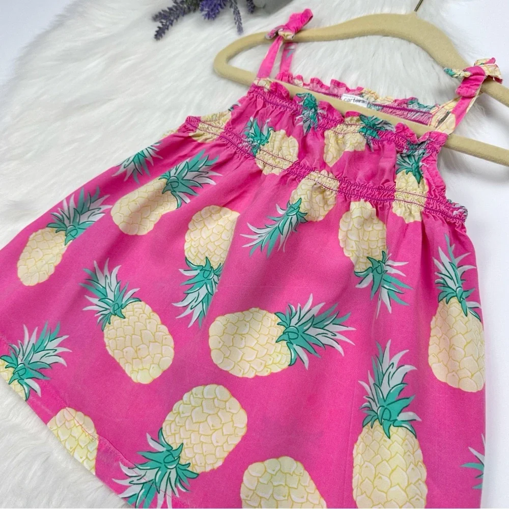 Carter's Girls Toddler Pineapple Sleeveless Top Pink